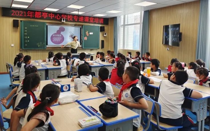 榨木小學、都亭一小的師生通過“專遞課堂”上美術(shù)課.jpg